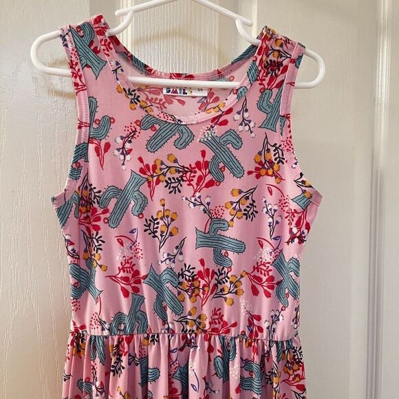Dot Dot Smile Pink Floral Cactus Twirl Tank Dress Girls Size 5/6 - Picture 2 of 10